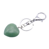 Maxbell Heart Shape Gemstone Pendant Keychain Keyring DIY Necklace Jewelry Green