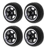 Max 4pcs RC Vehicle Wheels Tires Rims Set 12mm Hex for 1/10 On Road Car HPI HSP