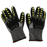 Max Cut Impact Resistant Work Safety Gloves Anti-impact High Visibility Mitts Black