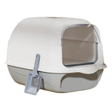 Maxbell Fully Covered Cat Litter Boxes Detachable for Small Animals Kitten Potty Pan Gray