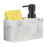 Maxbell Liquid Soap Dispenser and Sponge Holder Countertop Liquid Pump Bottle White