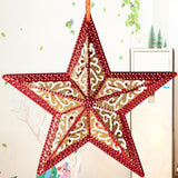 Maxbell 3D Star Christmas Showcase Ceiling Hanging Decor 15cm No Rope Red