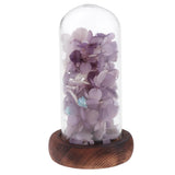 Max Wedding Preserved Hydrangea Flower Glass Display Valentines Gifts Purple