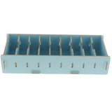 Max 9 Dividers Name Card Wooden business card case office desktop Light blue