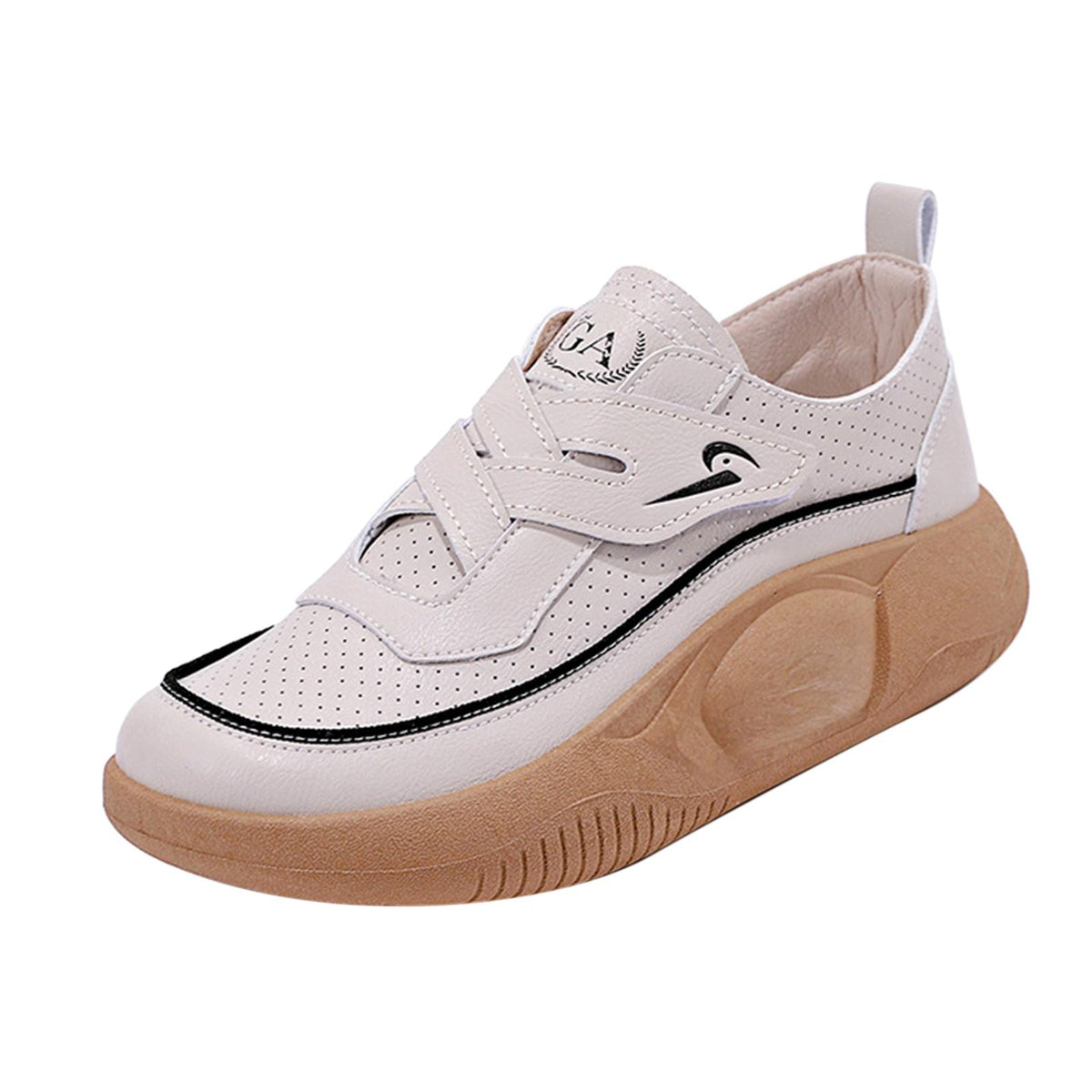 Maxbell Women's Shoes Stylish Summer Thick Soled Durable for Fitness Climbing Hiking Beige 36
