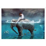 Maxbell DIY 5D Diamond Embroidery Painting Cross Stitch Kit Crafts Girl and Elephant