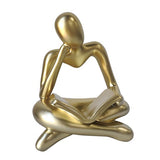 Maxbell Abstract Thinker Statue Tabletop Decorative Sculpture for Home Hotel Decor Gold