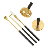 Maxbell 5 Pieces Brass Incense Tool Set Incense Making Kit Shovel Spoon Brush
