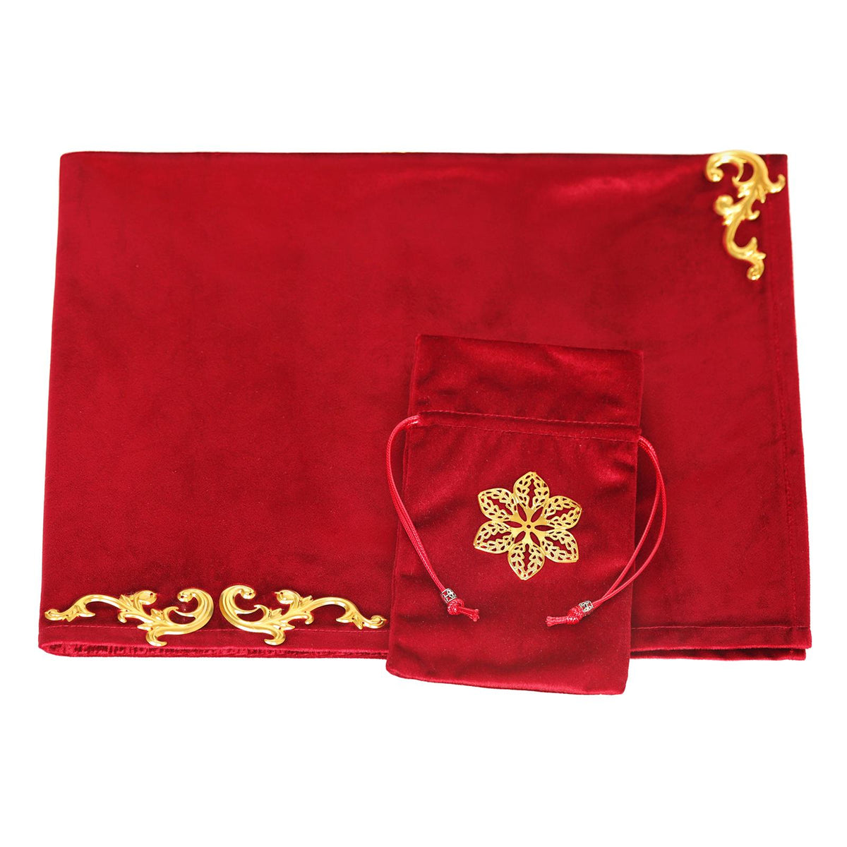 Maxbell Tarot Tablecloth Table Cover 25.5x25.5 inch Square for Witchcraft Supplies red