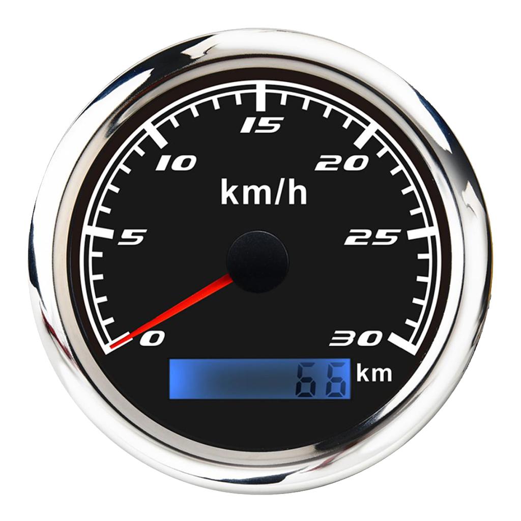 Maxbell Marine Car Digital GPS Speedometer Gauge 0-30 km/h Pulse Signal Black