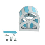 Max Mouse Wooden Exercise Wheel Silent Hamster Running Wheel Pet Toy Wheel Blue White