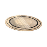 Maxbell Hand Woven Carpet Rustic Circular Rug Floor Mat for Home Living Room Bedroom 120cmx120cm