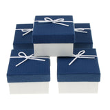 Maxbell 5pcs Paper Jewelry Box Watch Bracelet Necklace Storage Gift Case Blue White