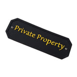Max Private Property House Door Plaque Garden Wall Sign in (Black) Yellow Word