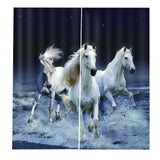 Max 2 Panel Set Digital Printing Curtains 3D Animals Three Horses-75x166cm