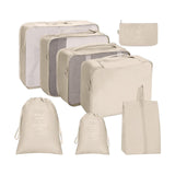 Maxbell 8x Lightweight Packing Cubes for Suitcases Suitcase Clothes Storage Bags beige