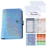 Maxbell A6 PU Leather Binder Notebooks Binder Pockets bag Planner Blue