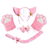 Maxbell Anime Cat Costume Cosplay Headband Headwear Animal Plush Gifts Dress up Pink