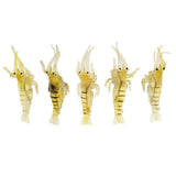 Maxbell 5Pcs Soft Plastic Simulation Prawn Shrimp Saltwater Fishing Lures Hook Artificial Bait Tackle