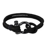 Maxbell Couples Rope Bracelet Bangle Fashion Waterproof for Camping Outdoor Black