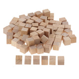 Max LOT 100PCS NATURAL WOODEN BUILDING BLOCKS BRICKS CUBES SET PINE WOOD ECO TOY