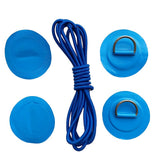 Maxbell 4 Pieces Inflatable Boat Kayak SUP D-ring Patch & Shock Bungee Cord Blue