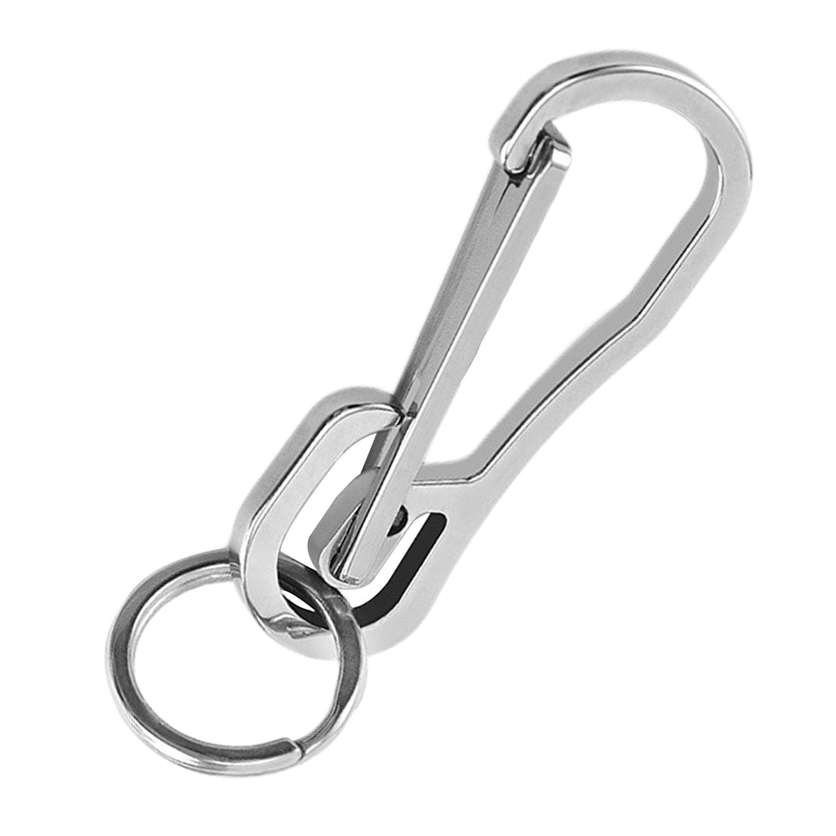 Maxbell Carabiner Keychain Hooks Quick Release Key Ring for Men Women silver