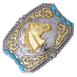 Maxbell Classic Western Belt Buckle Engraved Animal Floral Rodeo for 1.5" Belts