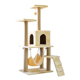 Maxbell Cat Tree Tower Sharpen Claw Toy Furniture Protector Perch Stand Hanging Ball Beige