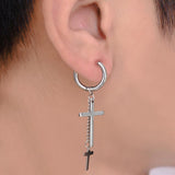 Maxbell High Polished Stainless Steel Small Big Cross Drop Earring Piercing