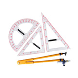 Maxbell Geometry Math Set with Removable Handle Drawing Tool for Chalkboard Teachers Four piece set