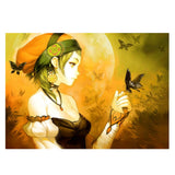 Maxbell 1set Crystal/Rhinestone/Diamond Painting Picture with Kit Girl and Butterfly