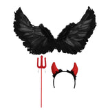 Maxbell Wing Feather Triangle Fork Headwear Set Comfortable for Party Festivals Small