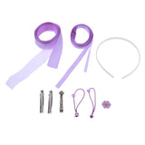 Maxbell 17pcs cloth flower bead ribbon  for hair clip  headwear Crafts Purple