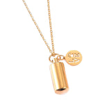 Maxbell Small Cylinder Cremation Urn Necklace Ashes Keepsake for Dog and Cats Ashes Aureate Love