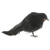 Max Artificial Feathered Small Crows Birds Ravens Props Halloween Decor #2 Black