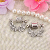 Maxbell 2 Pieces Stainless Steel Angel Wings Ear Plugs Tunnel Expander Gauges Bar 8mm