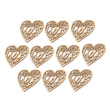 Maxbell 10Piece Plain Blank Hollow Heart Wooden Shaped Wood Pieces Hanging Tag Craft