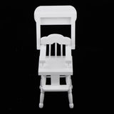 Maxbell 1/12 Dollhouse Miniature Furniture Dining Room Wooden Folding Chair White