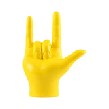 Maxbell Love You Finger Gesture Statue Figurine Rock Hand Sculpture for Cabinet Yellow