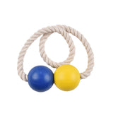 Max 1 Pair Magnetic Wooden Beads Window Curtain Tie Back Royal Blue + Yellow