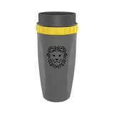 Maxbell Coverless Twist Cup Portable with Stainless Steel Straw Insulated Coffee Cup  Gray lion