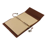 Max Leather Notebook Portable Loose Leaf Blank Notebook for Travel Black