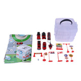 Max Kids Educational Car Storage Organizer Box Parking Lot Toy Fire truck