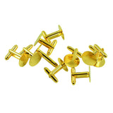 Maxbell 10 Pieces Cufflink Findings Cuff Link Blank Backs Plate Pad Base gold