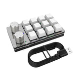 Maxbell 12 Key Mini Mechanical Keyboard Programmable Keypad RGB Lights for Office White
