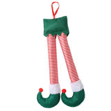 Maxbell Christmas Elf Santa Claus Legs Ornament for Festival Party Accessories green