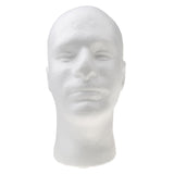 Maxbell Male Foam Mannequin Head Wigs Hats Headphone Display Model Stand White