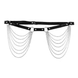 Maxbell Waist Belt with Chain Gothic Waistband for Disco Dancing for Men and Women Silver