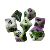 Maxbell 7x RPG Dice Set Polyhedron Game Dice for Party Supplies Family Gathering Bar Style C